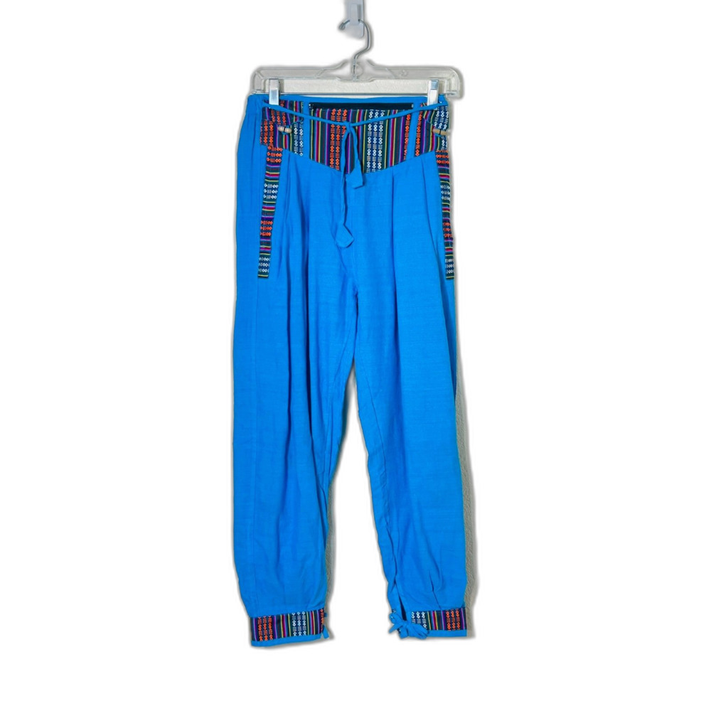 Yoga Money Belt Pants BOHO Indie Turquoise Rasta Unisex Medium Harem